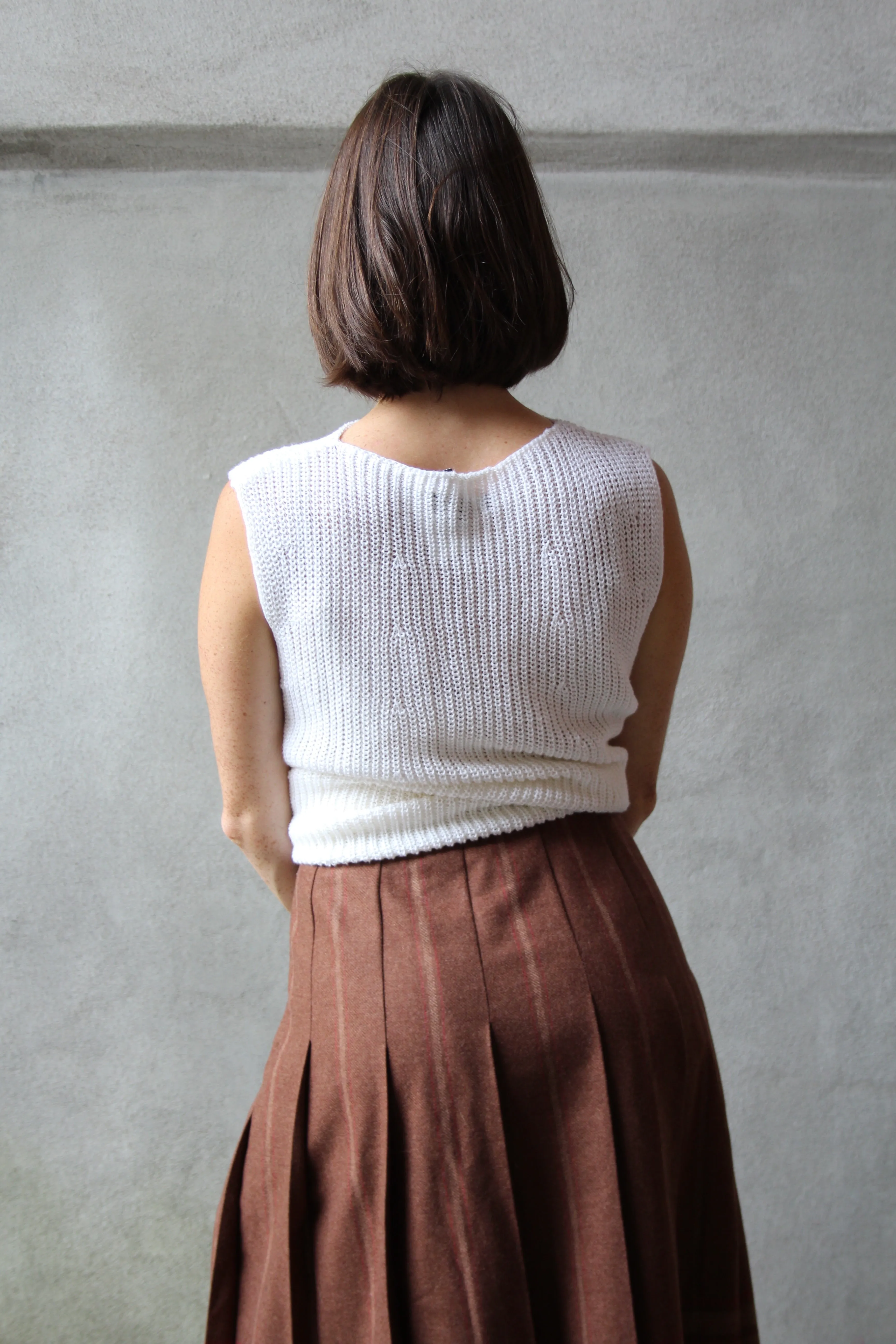 70s Wool-Blend Rust Midi Skirt - 26
