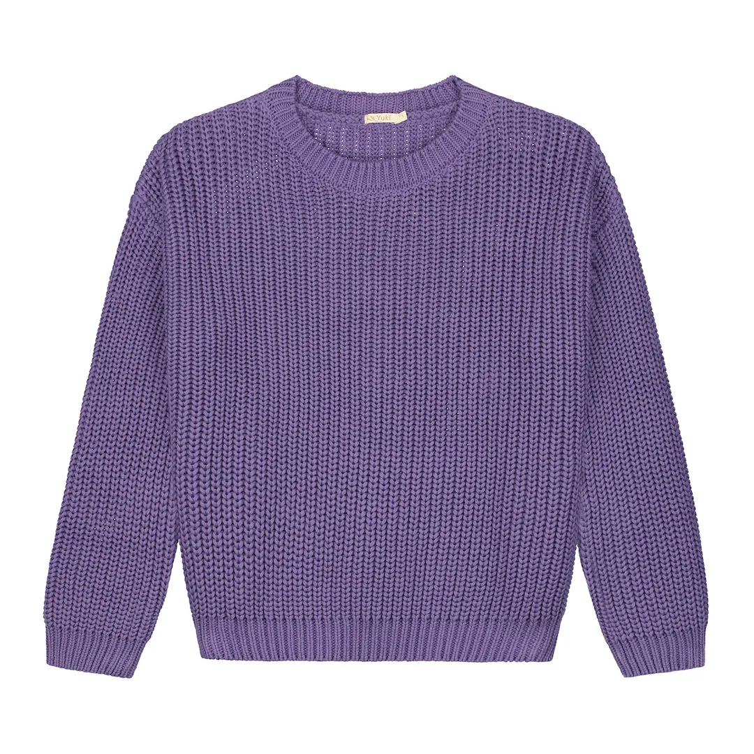 ADULT Organic Chunky Pullover "Violet", XS