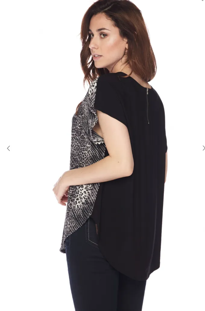 Animal Print Crew Neck Tunic Top