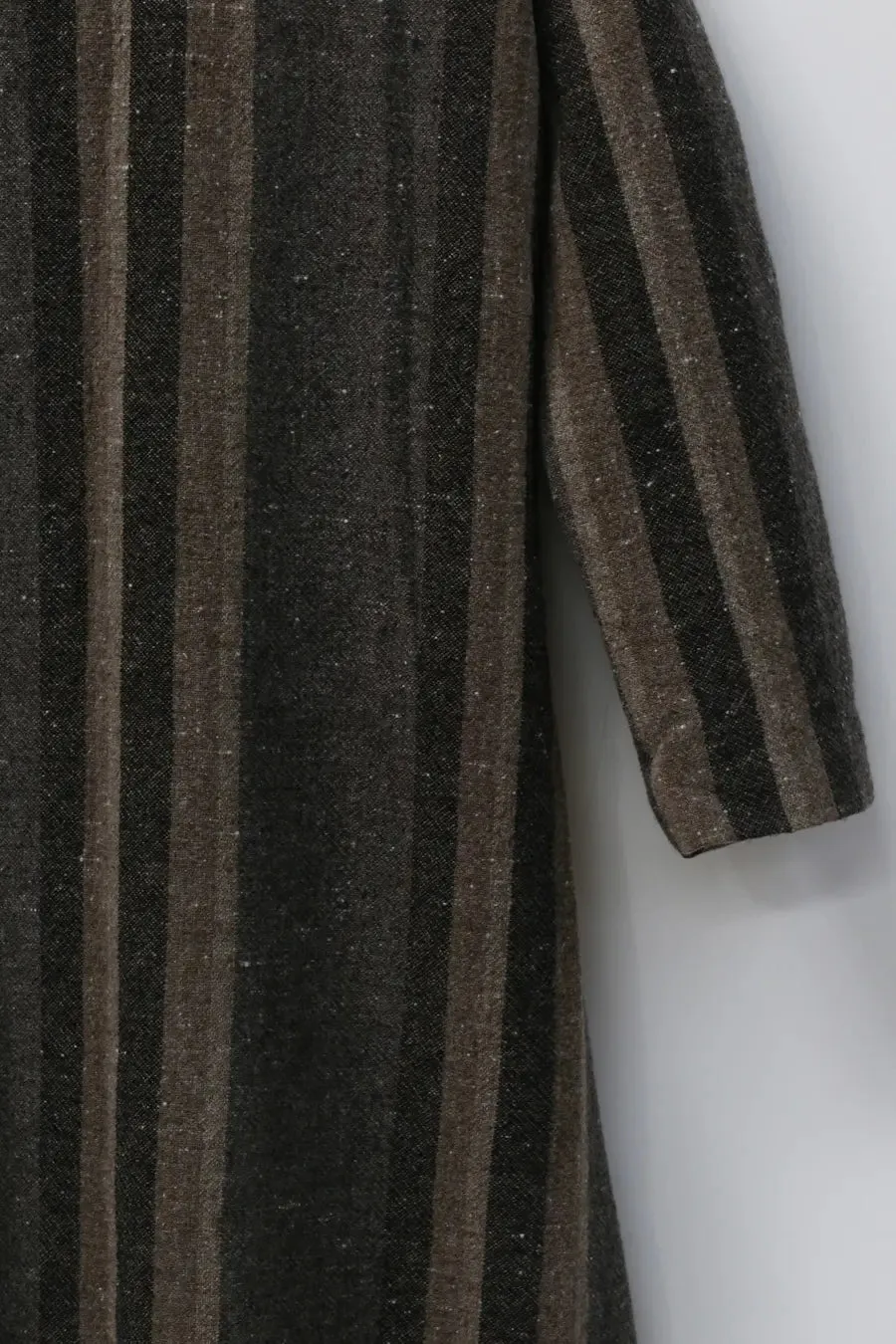 AVIVA JIFEI XUE A21-KJL Reversible Heavy Wool blend Stripe Long Kimono Coat