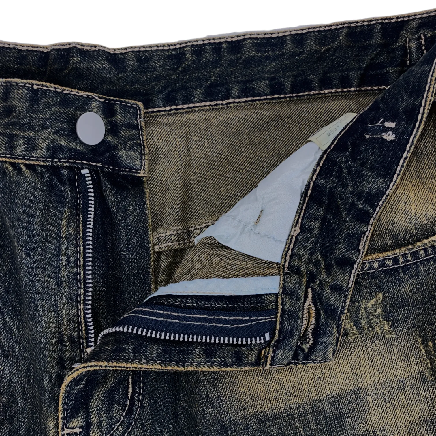 Baggy fit wide leg jeans with antique wash