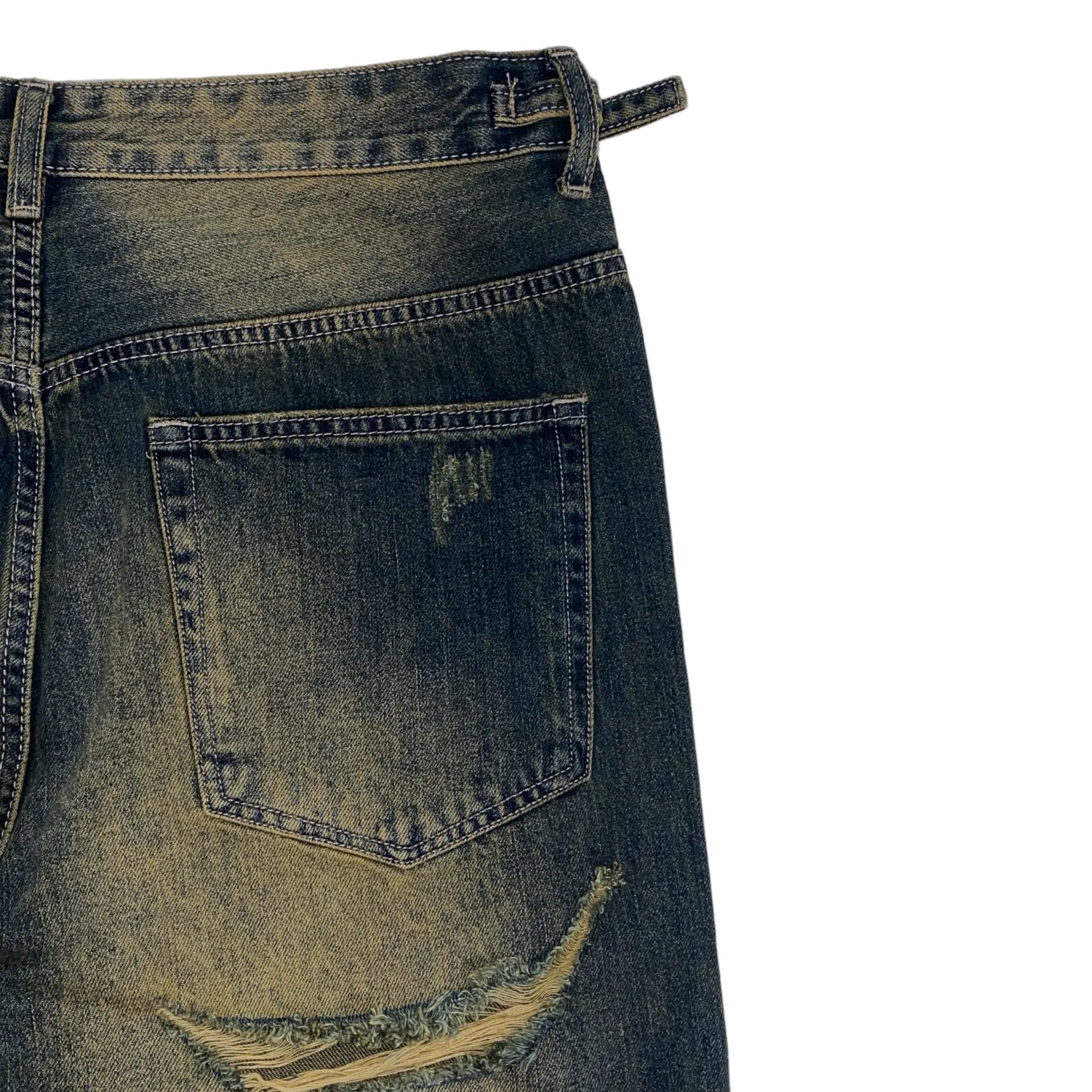 Baggy fit wide leg jeans with antique wash