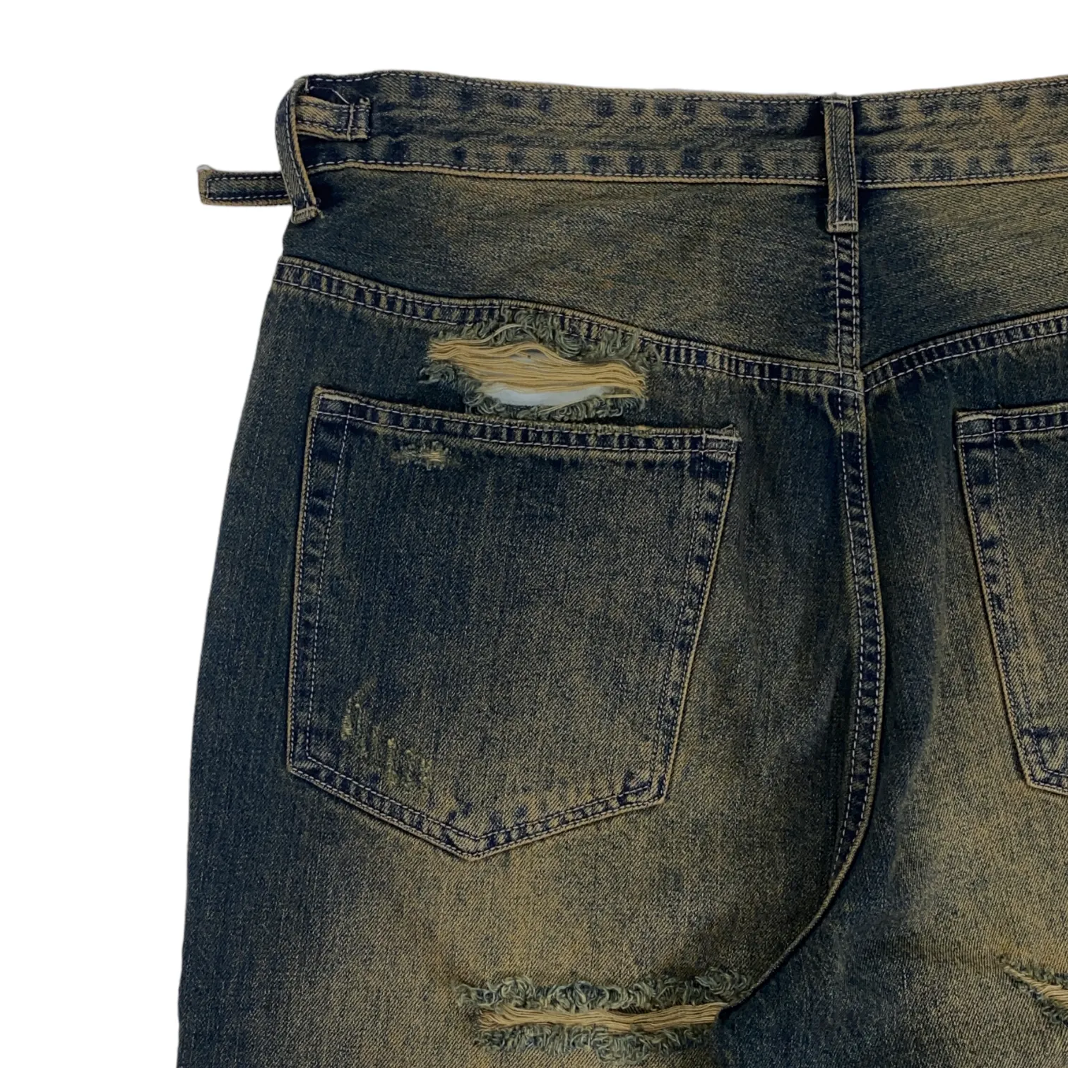 Baggy fit wide leg jeans with antique wash