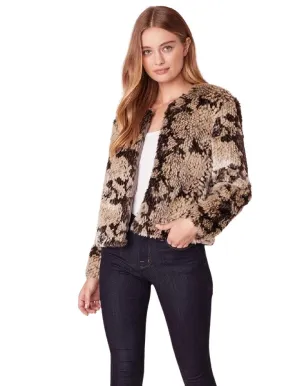 BB Dakota Snake Out Faux Fur Bomber Jacket - Taupe