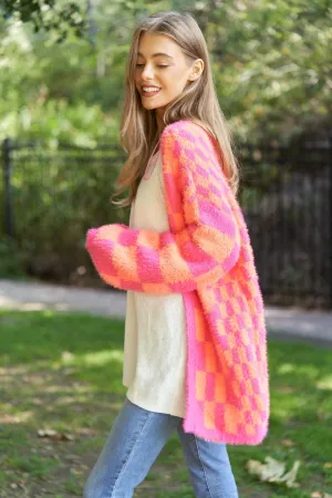 Checkmate Fuzzy Cardigan