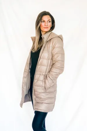 Chilled Out Taupe Puffer Jacket - FINAL SALE