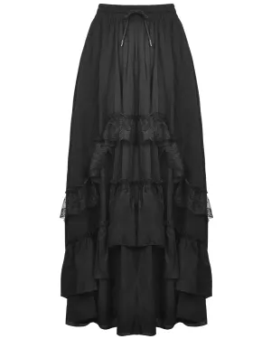 Dark In Love Whispering Moon Layered Gothic Maxi Skirt