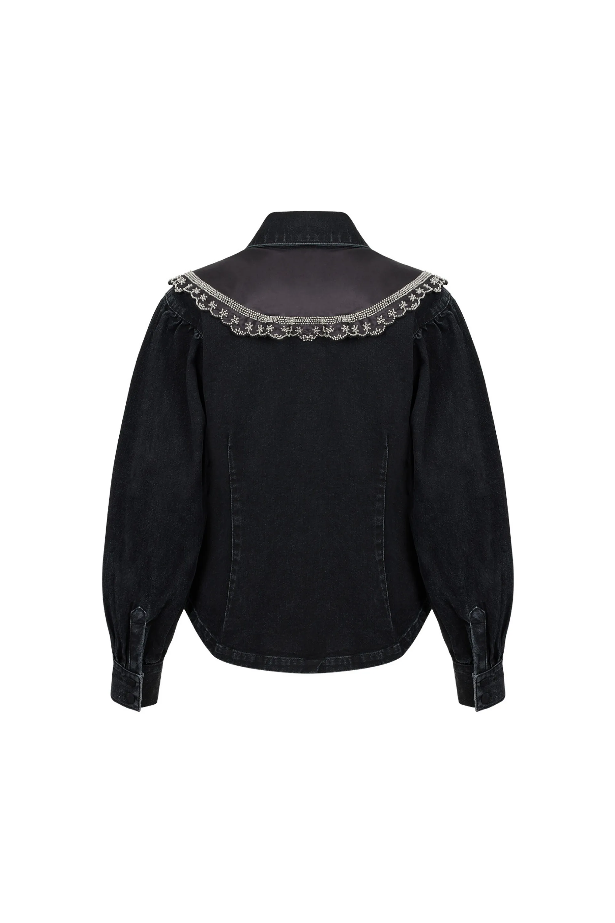 Embroidered Collared Denim Shirt (Final Sale)