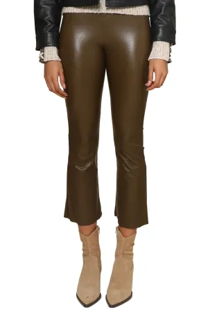 Faux Leather Cropped Flare