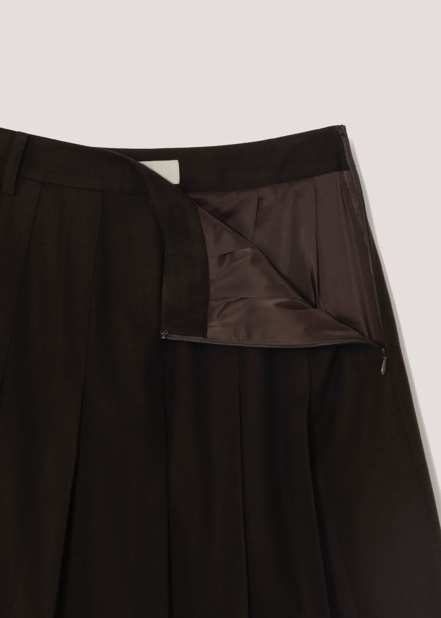Flannel Pleats Midi Skirt
