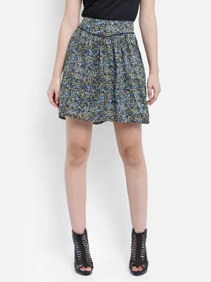 Floral print a-line mini skirt
