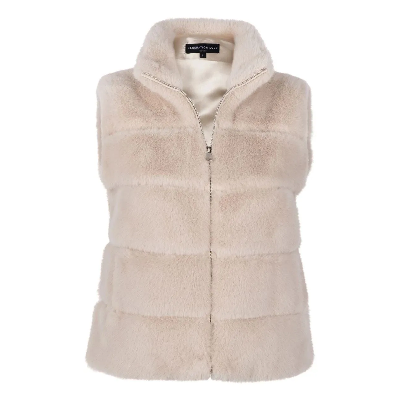 Generation Love Roxanne Faux Fur Vest- Stone