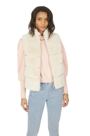 Generation Love Roxanne Faux Fur Vest- Stone