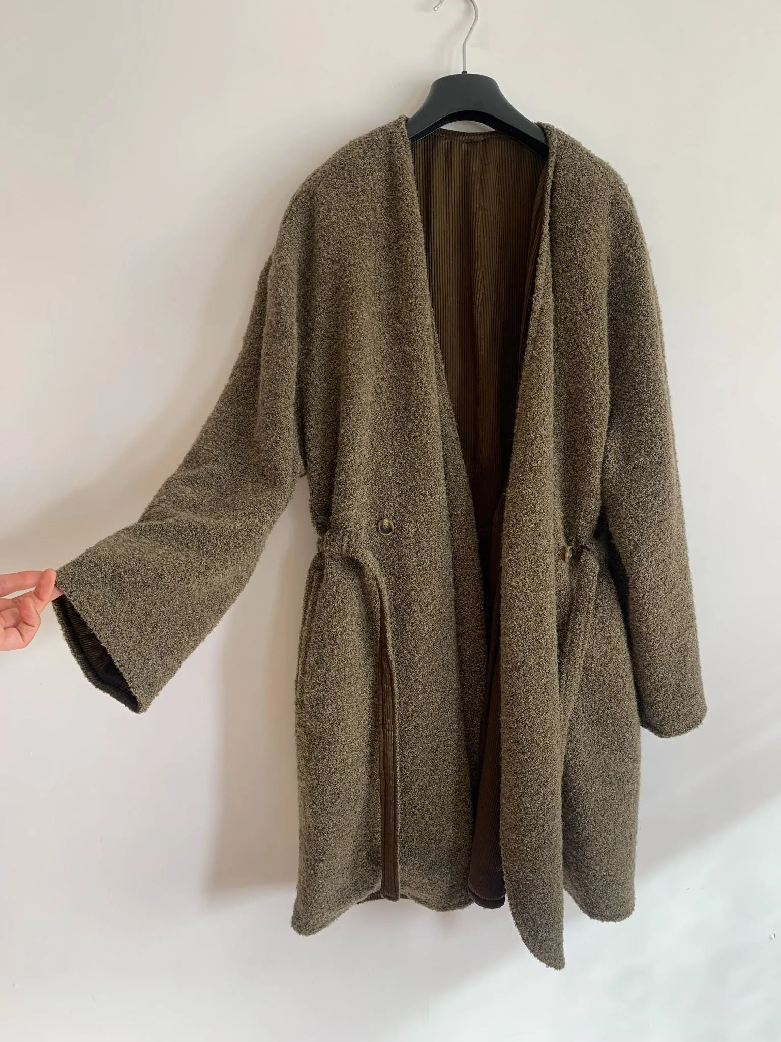 Giorgio Armani Vintage Boucle Wool Reversible Sweater Coat