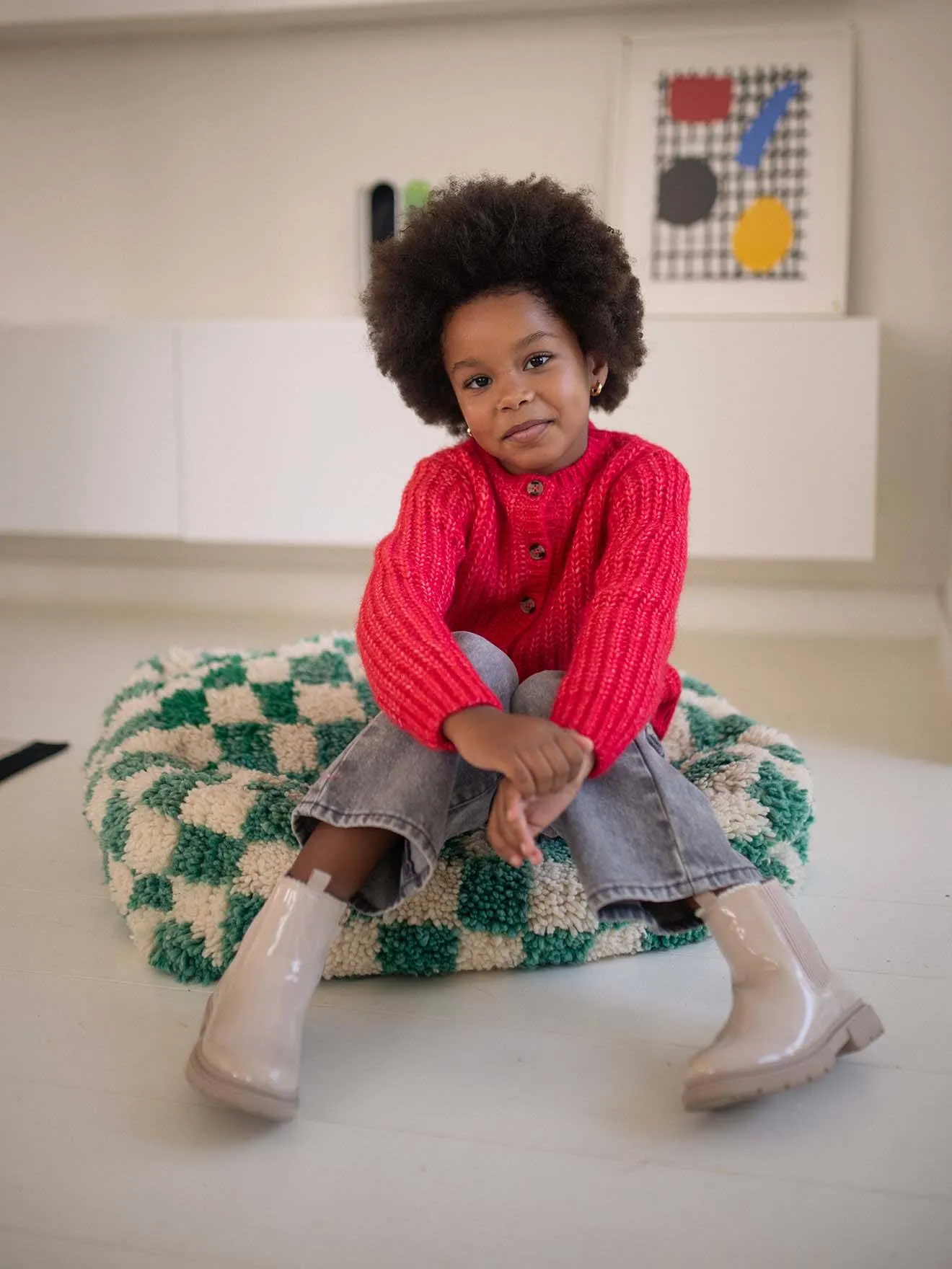 Girls Loose-Fitting Soft Knit Cardigan