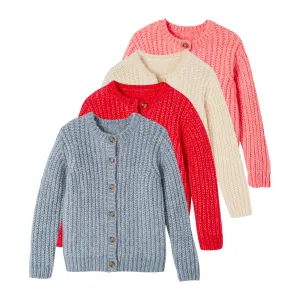 Girls Loose-Fitting Soft Knit Cardigan