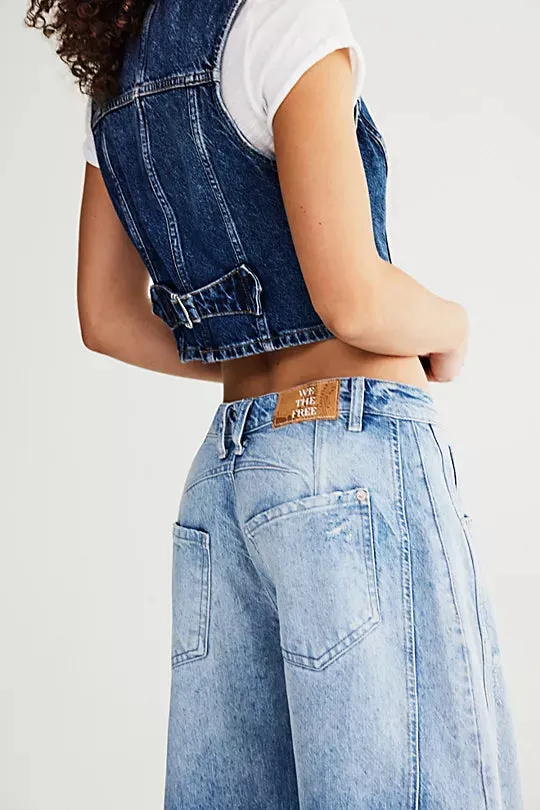 Good Luck Mid-Rise Barrel Jeans | Barnyard Blue