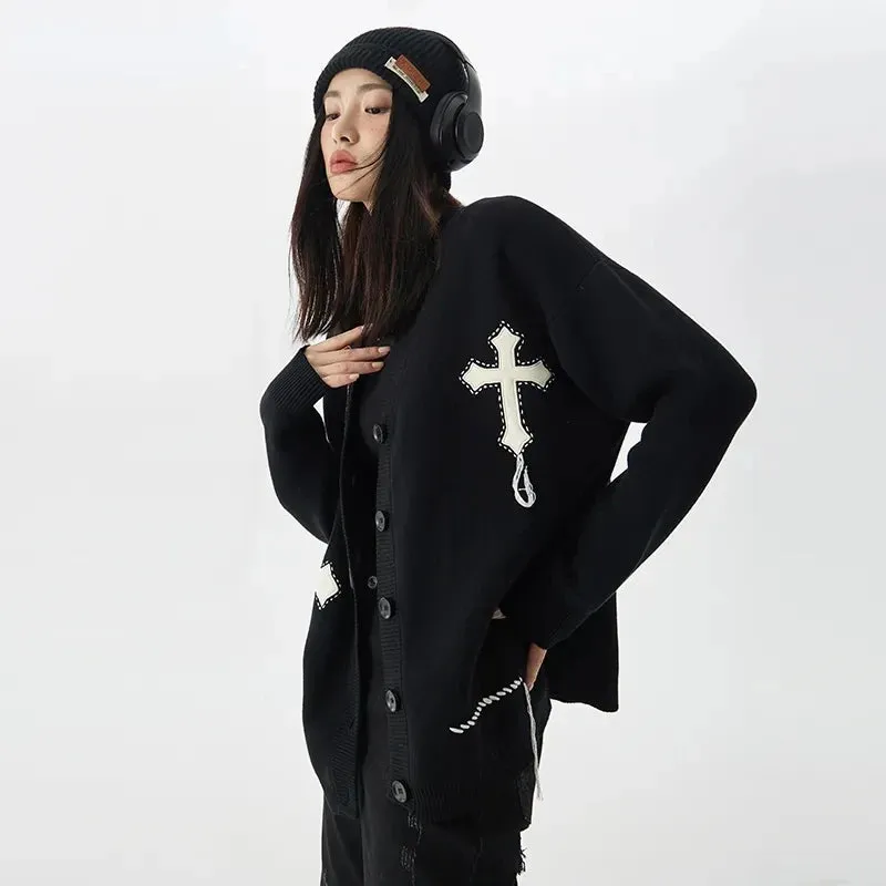 Gothika Black Oversized Cardigan