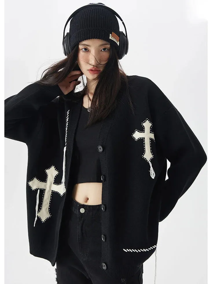 Gothika Black Oversized Cardigan