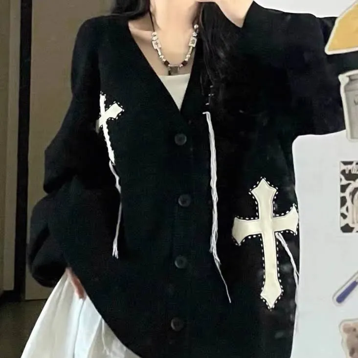 Gothika Black Oversized Cardigan
