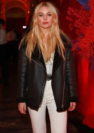 Guardians of the Galaxy Shearling Leather Coat Worn by Nell Hudson | Nell Hudson Leather Coat