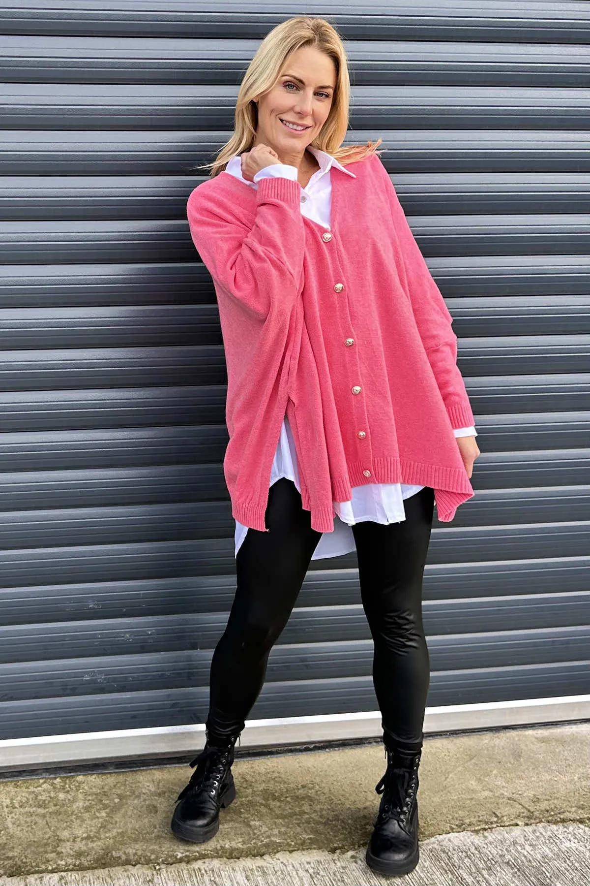 Hattie Knitted Cardigan Pink