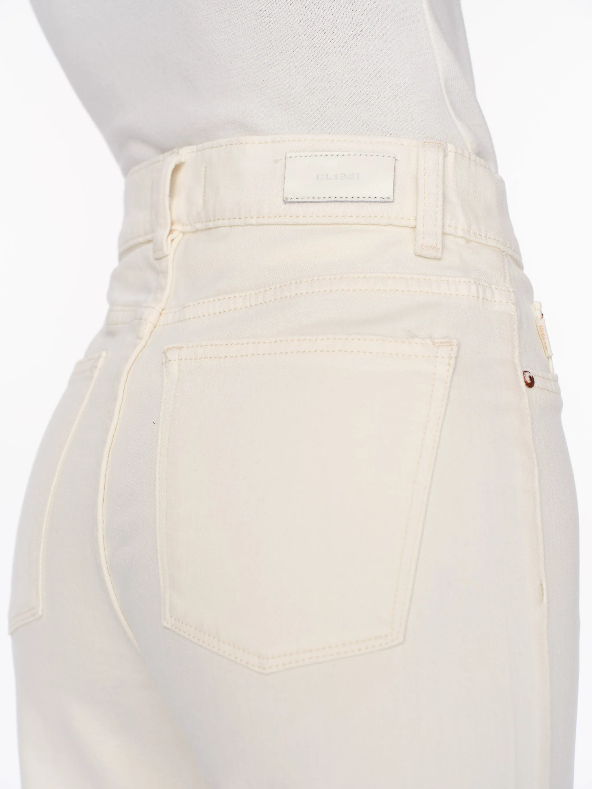 Hepburn Wide Leg High Rise Vintage Jeans | Eggshell