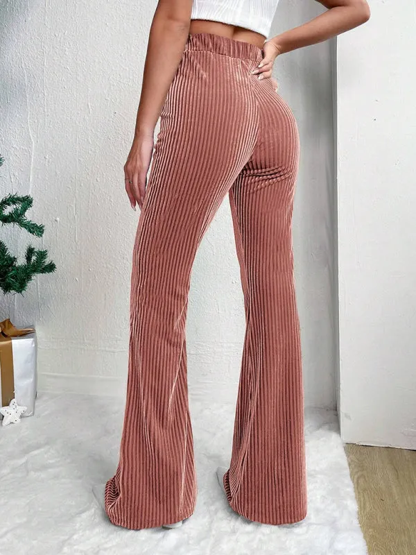 High waist corduroy flared pants