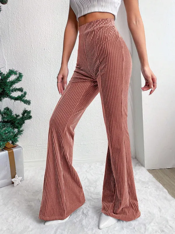High waist corduroy flared pants
