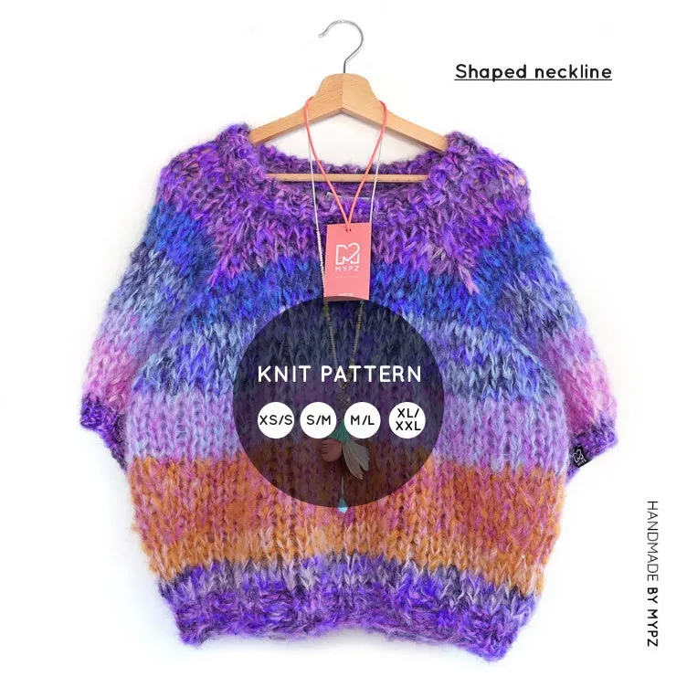 Knit pattern – Chunky top-down raglan sweater Jeans No.15 (ENG-NL)