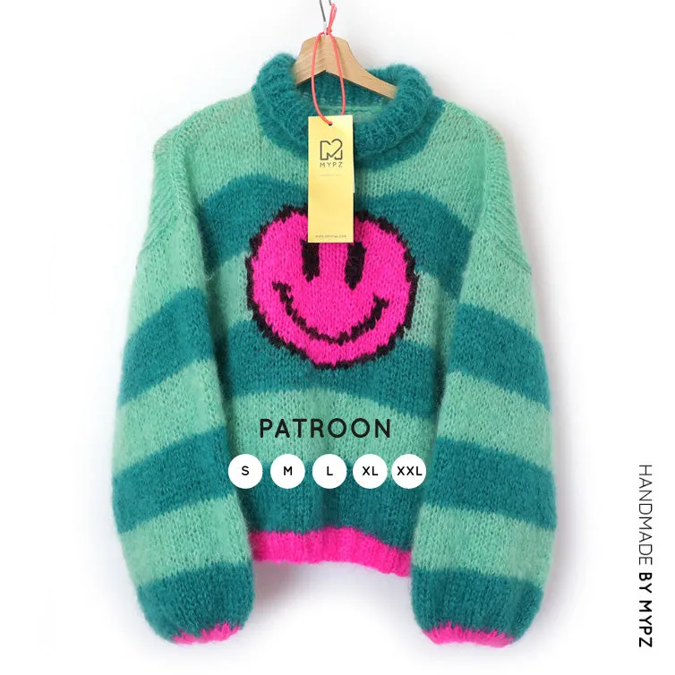 Knitting pattern - MYPZ Light Mohair Pullover Smiley Green No8 (ENG-NL)