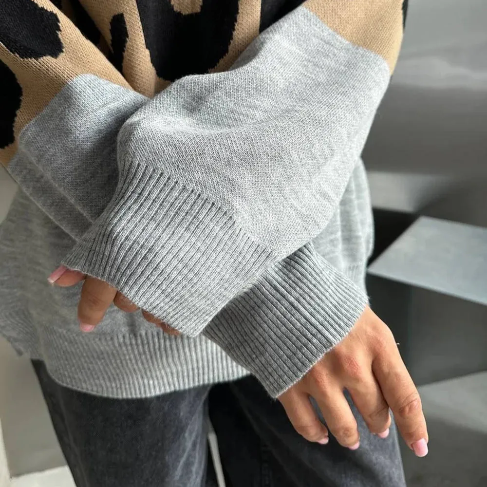 Ladies Leopard loose Sweater