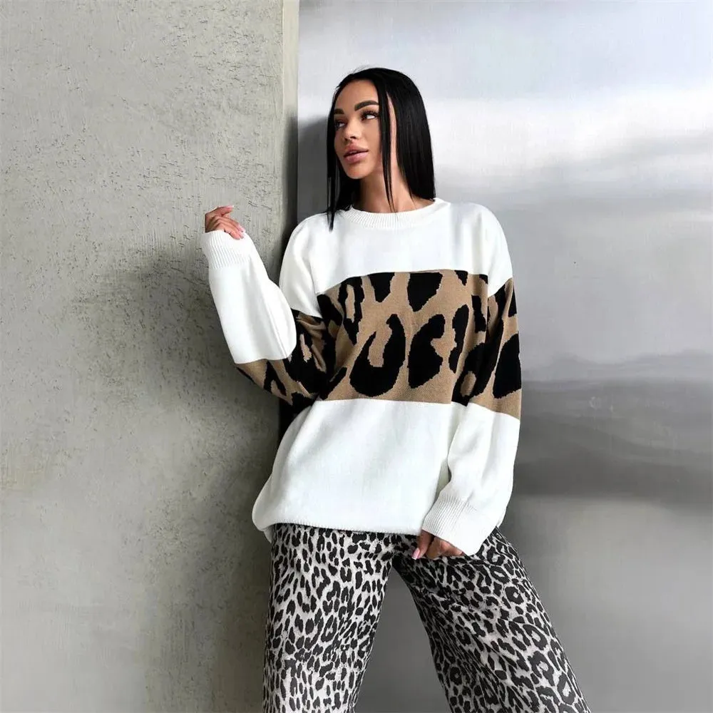 Ladies Leopard loose Sweater