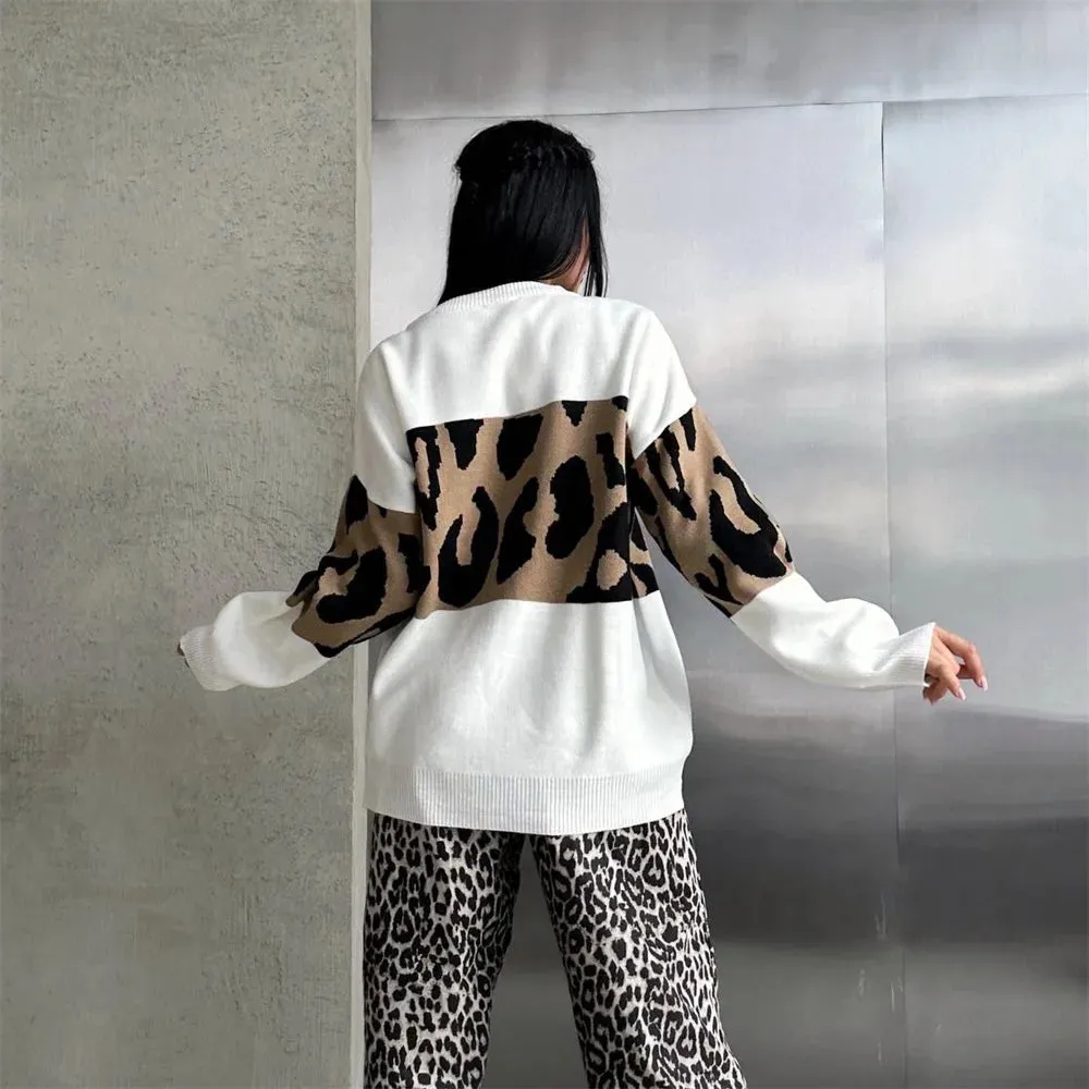 Ladies Leopard loose Sweater