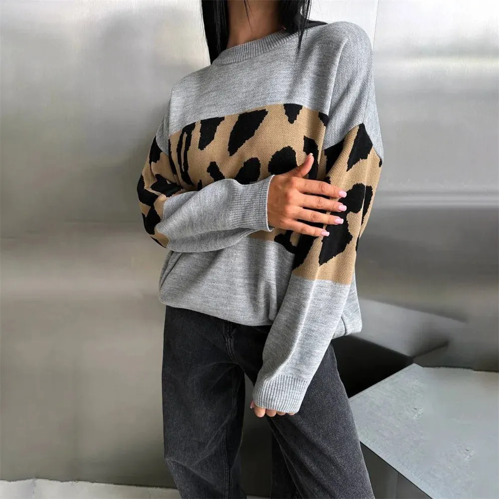 Ladies Leopard loose Sweater