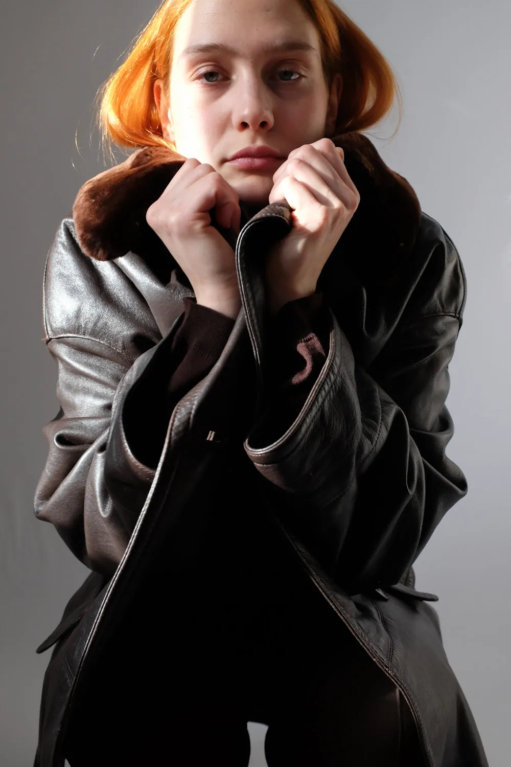 LEATHER BROWN VINTAGE LEATHER JACKET COAT