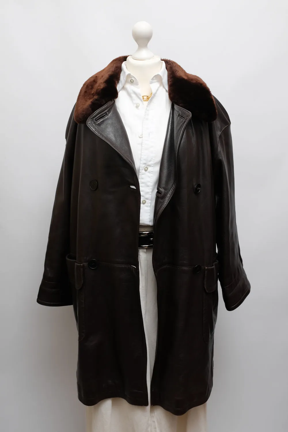 LEATHER BROWN VINTAGE LEATHER JACKET COAT