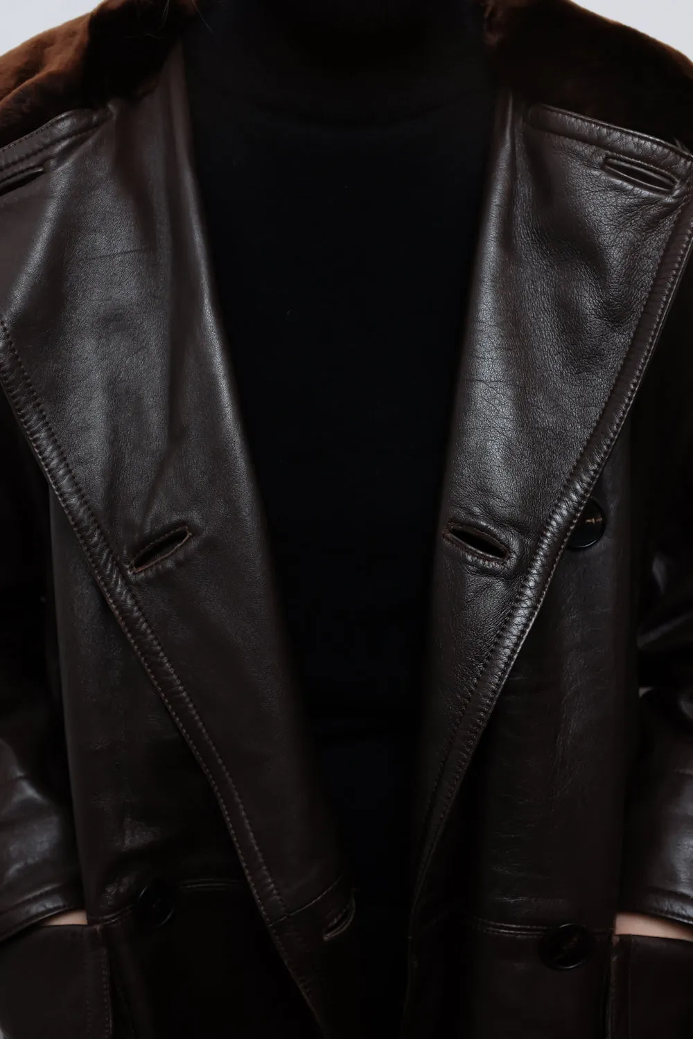 LEATHER BROWN VINTAGE LEATHER JACKET COAT