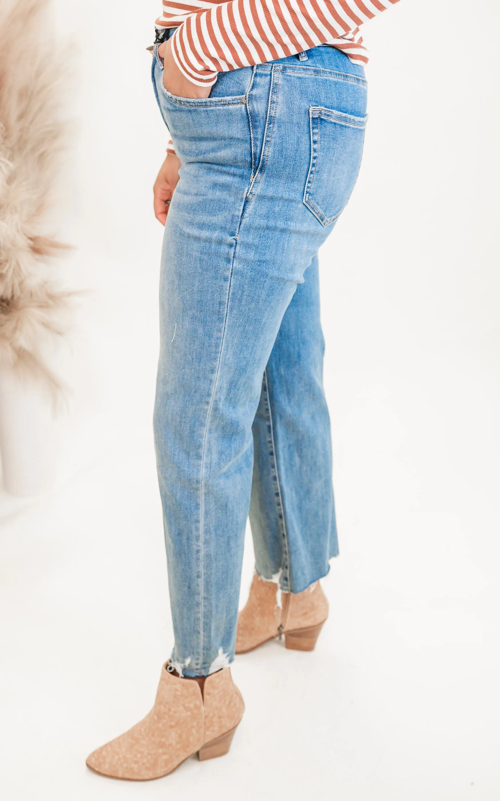 MICA | The Blue Jays High Rise Wide Leg Denim Jean*