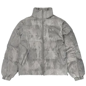 'Mist' Embossed Graphic Print Puffer Jacket