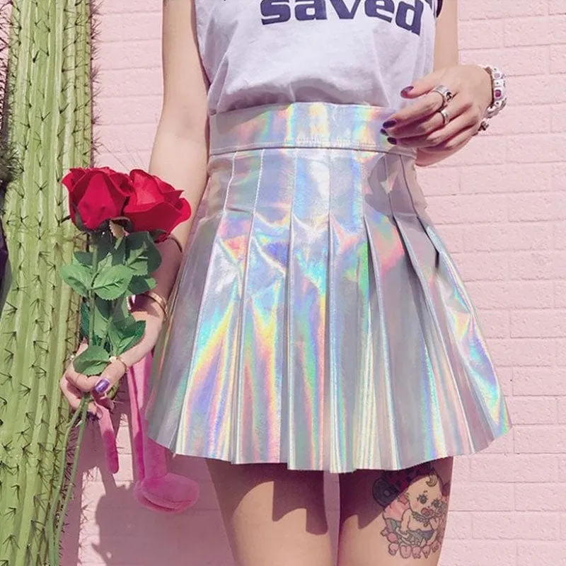 Pleated Cute High Waist Mini Skirt