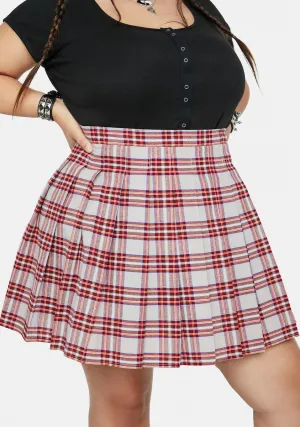 Plus Beige Miss Popular Pleated Skirt