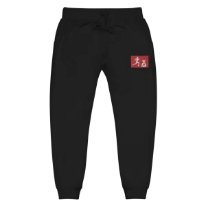 "Run it up patch" Black (Red logo) Embroidered Unisex fleece sweatpants