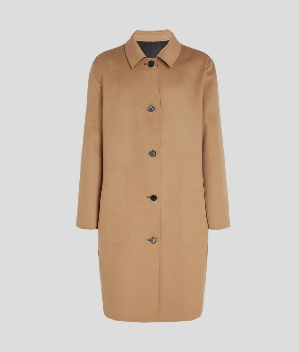 REVERSIBLE TAILORED WOOL-BLEND COAT