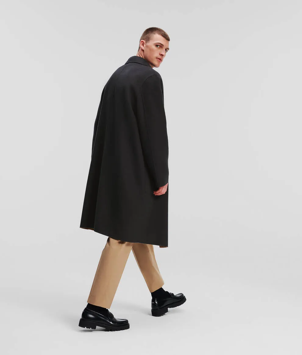REVERSIBLE TAILORED WOOL-BLEND COAT
