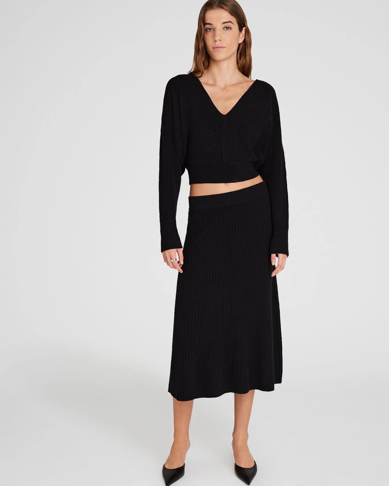 Rib Knit Flounce Skirt