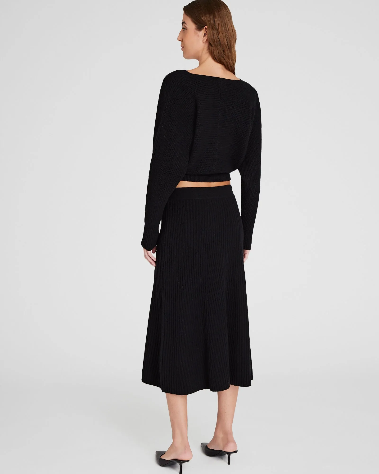Rib Knit Flounce Skirt