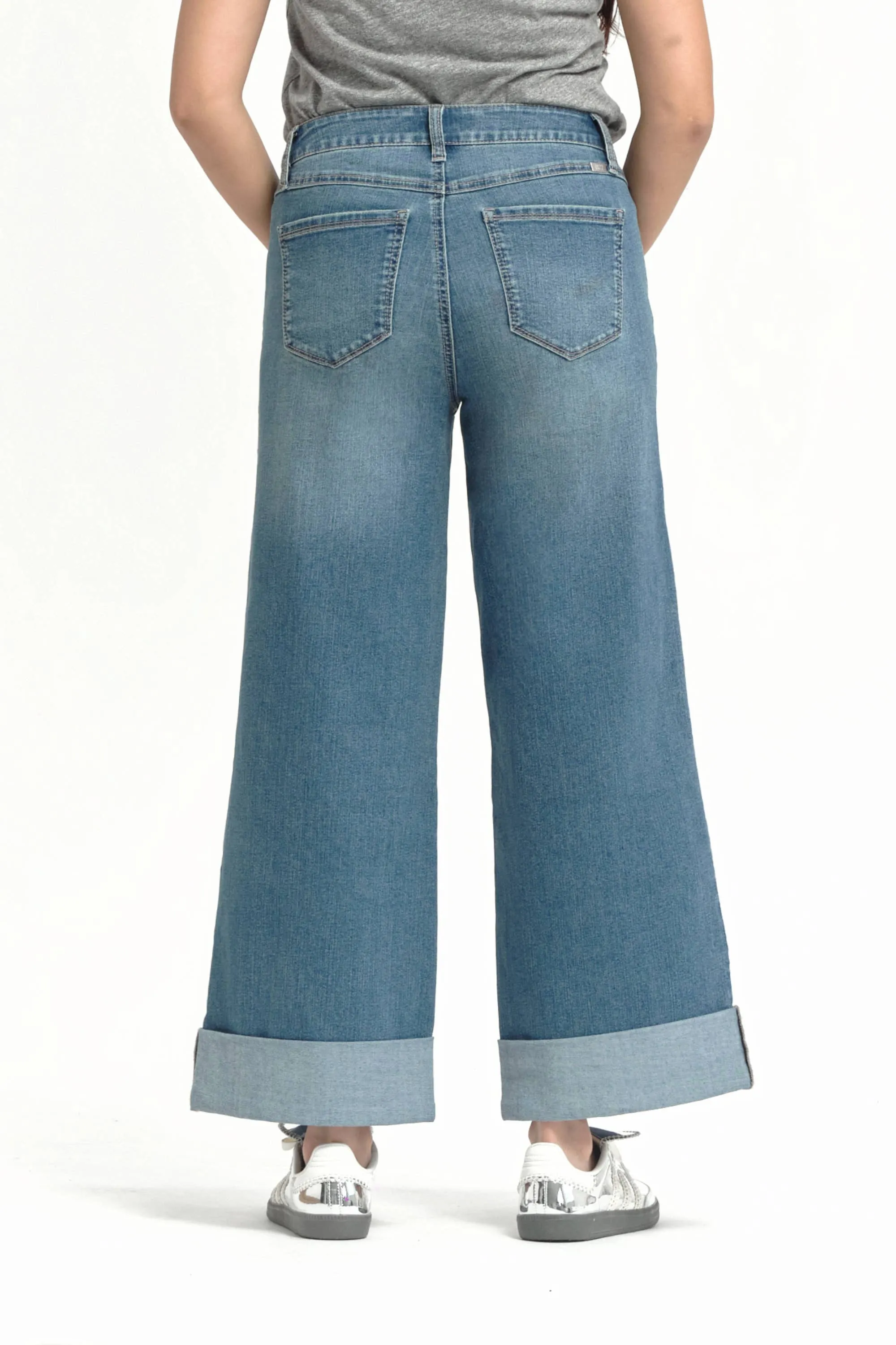 Rolled Cuff Wide Leg Jean