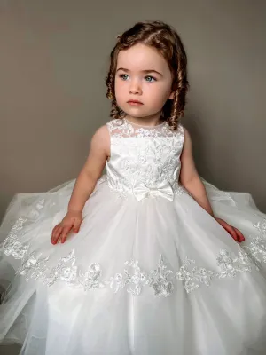 Sarah Louise Ivory Floral Embellished Tulle Occasion Dress