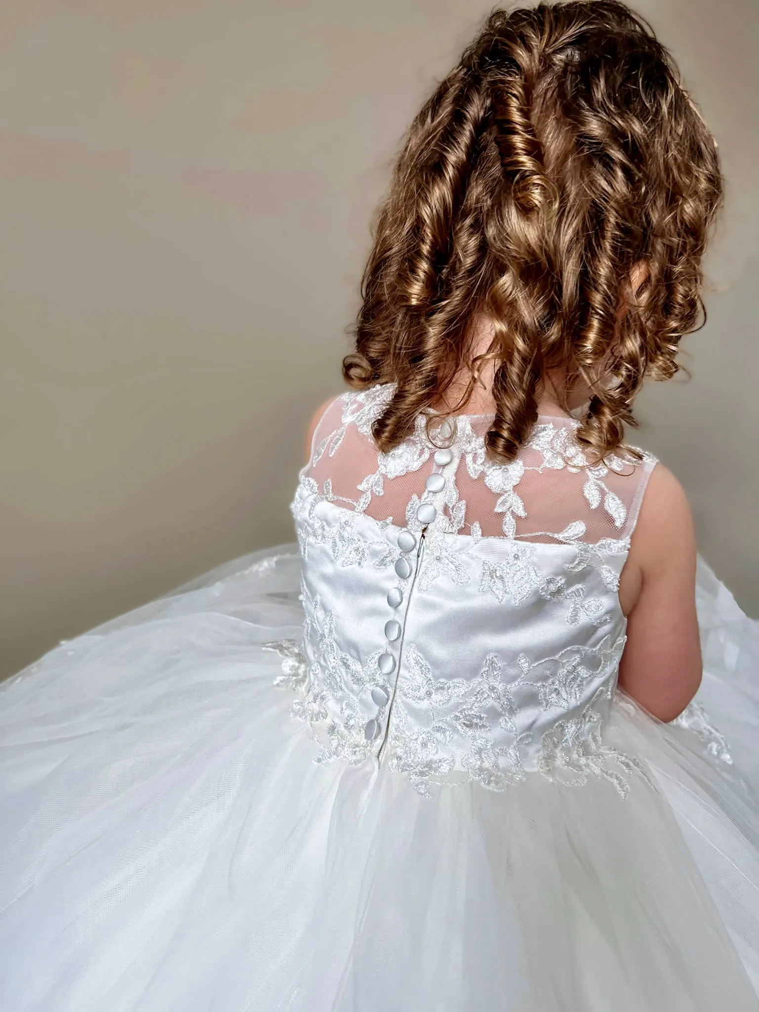 Sarah Louise Ivory Floral Embellished Tulle Occasion Dress